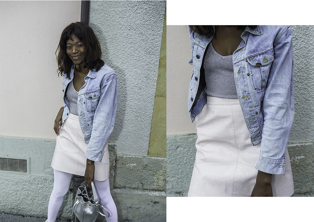 Denim and pastel 2025 outfit